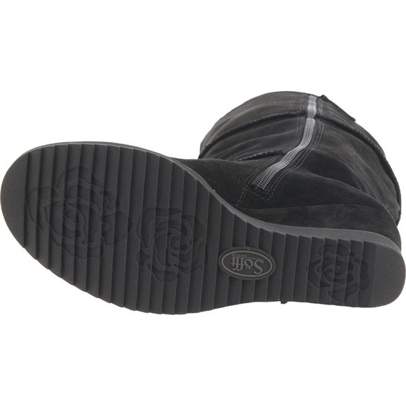 Sofft Waterproof Suede Shearling Tall Boots Comfy Wedge Heel Snow Winter Boots 7 - Picture 6 of 16